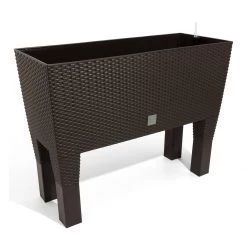 Prosperplast Rato Case High Basket Weave Flower Pot (800 X 330 X 650mm) - Umber Gardening Supplies