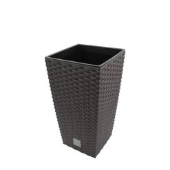 Prosperplast Rato Square Basket Weave Flower Pot (170x324mm) Gardening Supplies