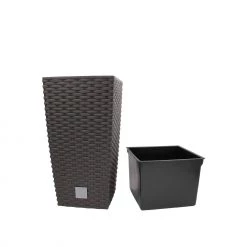 Prosperplast Rato Square Basket Weave Flower Pot (170x324mm) Gardening Supplies 19 Prosperplast Rato Square Basket Weave Flower Pot (170x324mm) Gardening Supplies