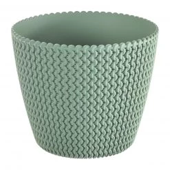 Prosperplast Splofy Round Basket Wave Pot (157x132mm) - Green