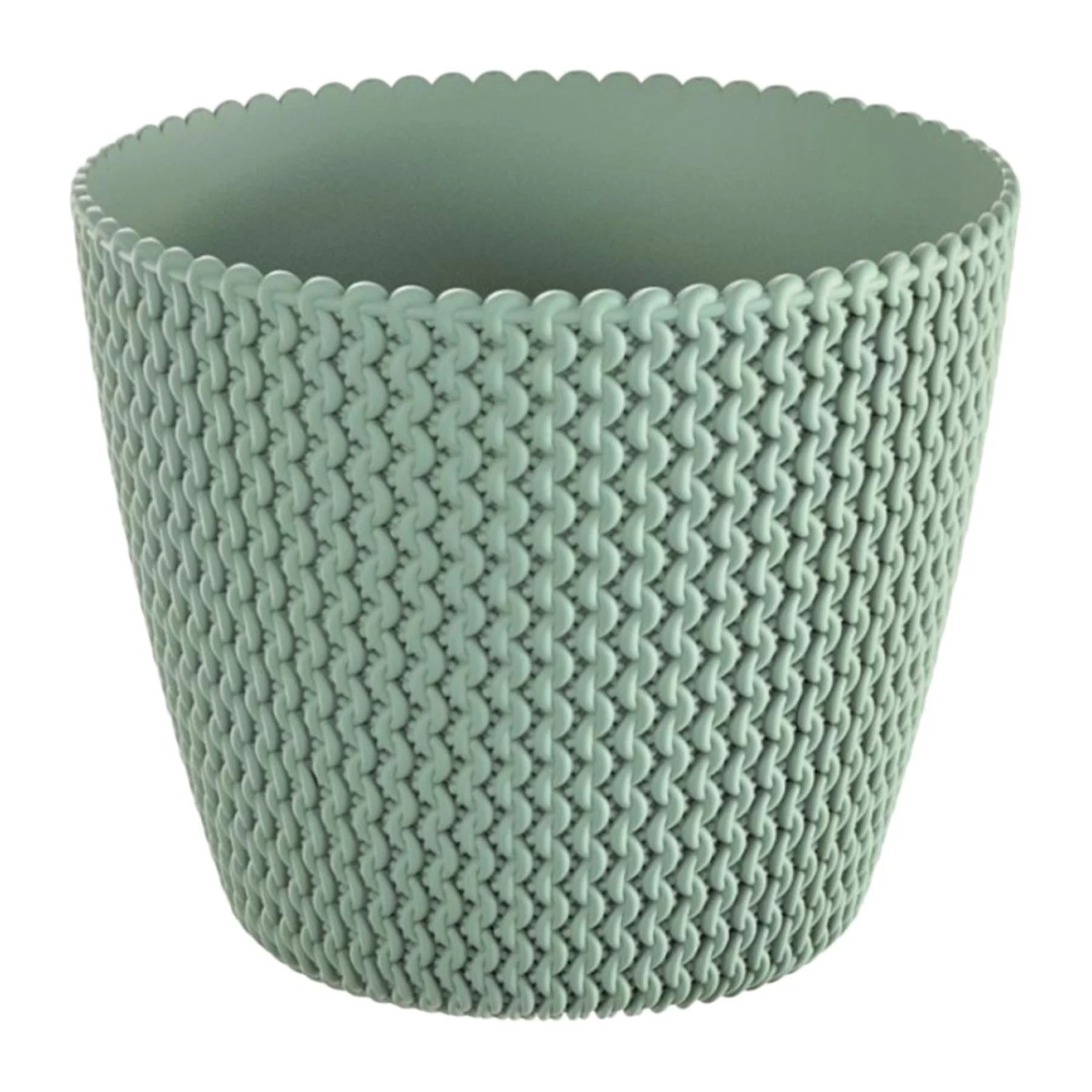 Prosperplast Splofy Round Basket Wave Pot (157x132mm) - Green 3 Prosperplast Splofy Round Basket Wave Pot (157x132mm) - Green