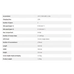 Einhell Cordless Drill [TE-CD 18/2 Li Kit] 3.0Ah Battery Charger Set Included