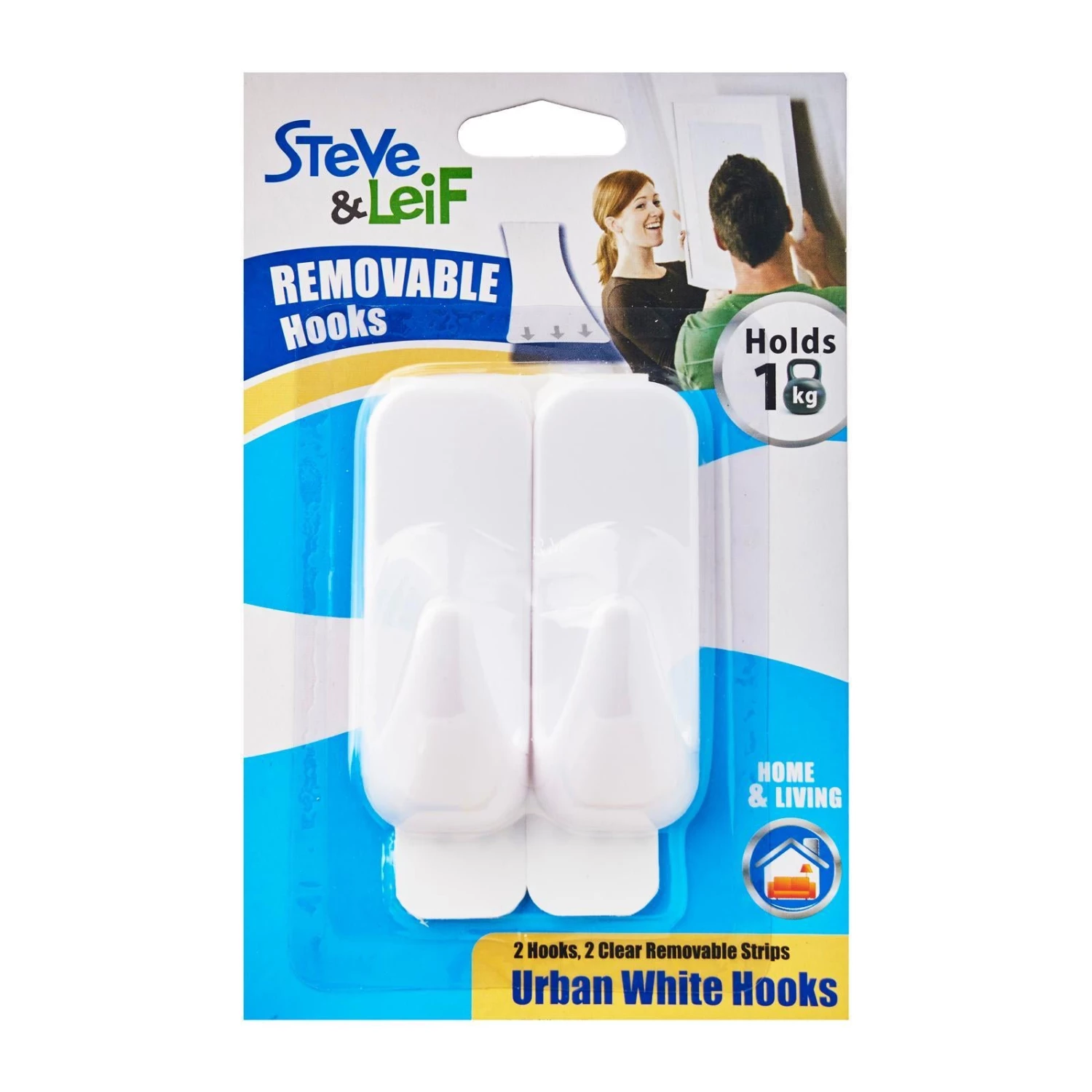 Steve & Leif Medium Removable Hooks (2pcs) White 3 Steve & Leif Medium Removable Hooks (2pcs) White