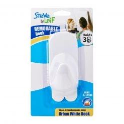 Steve & Leif Home & Lifestyle Large Removable Hooks White