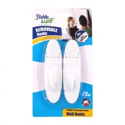 Steve & Leif White Removable Wall Hooks (2Pcs)