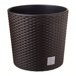 Prosperplast [Made In Poland] Rato Tubus Round Basket Wave Pot (300x270mm) + Self Watering System [Bundle Deal]