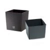 Prosperplast [Made In Poland] Rato Square Low Basket Weave Flower Pot (320 X 325mm) + Self Watering System [Bundle Deal]