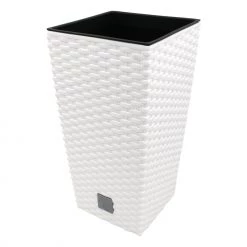 Prosperplast Rato Square Basket Weave Flower Pot (225x421 Mm) Gardening Supplies