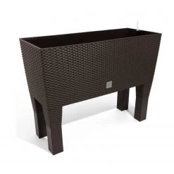 Prosperplast Gardening Supplies Rato Case High Basket Weave Flower Pot (600x250x460mm) - Umber