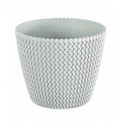 Prosperplast Gardening Supplies Splofy Round Basket Wave Pot (130x108mm)