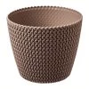 Prosperplast Gardening Supplies Splofy Round Basket Wave Pot (157x132mm) - Mocca