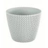 Prosperplast Gardening Supplies Splofy Round Basket Wave Pot (187x158mm) - White