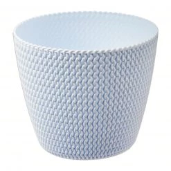 Prosperplast Splofy Round Basket Wave Pot (187x158mm) - Gray Ice