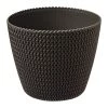 Prosperplast Gardening Supplies Splofy Round Basket Wave Pot (187x158mm) - Gray Stone