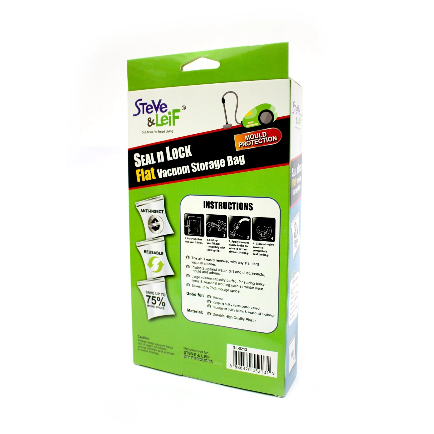 Steve & Leif Home & Lifestyle Seal & Lock Flat Vacuum Storage Bag (Large/Extra-Large) - 1 Pc 4 Steve & Leif Home & Lifestyle Seal & Lock Flat Vacuum Storage Bag (Large/Extra-Large) - 1 Pc