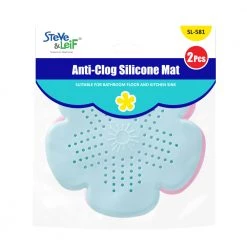Steve & Leif 2Pcs Flower-Shaped Anti-Clog Silicone Mat (Assorted Colours)