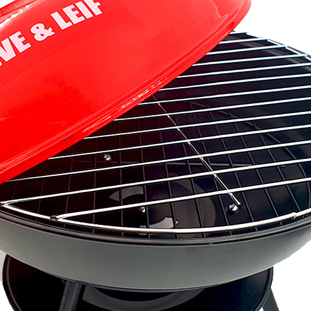 Steve & Leif Red Portable Charcoal BBQ Grill (36cmx40cm) 6 Steve & Leif Red Portable Charcoal BBQ Grill (36cmx40cm)