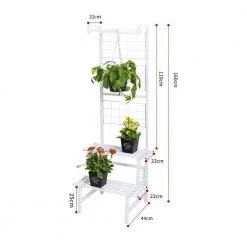 Steve & Leif 2 - 3 Steps Gardening Plant Rack With Wheels For Flower Pots (White)