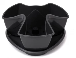 Prosperplast Coubi Stackable 3 Layers Herbal Pot (Dark Grey)