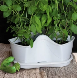 Prosperplast Coubi Stackable 3 Layers Herbal Pots (White) Gardening Supplies