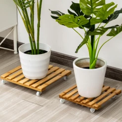 Steve & Leif Square Bamboo Plant Trolley 25cm