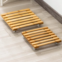 Steve & Leif Square Bamboo Plant Trolley 25cm