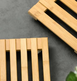 Steve & Leif Square Bamboo Plant Trolley 25cm