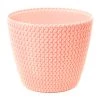 Prosperplast Splofy Round Basket Wave Pot (157x132mm) - Peach Gardening Supplies