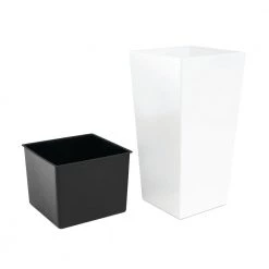 Prosperplast [Made In Poland] Urbi Square Pot (325x325x610mm) White + Self Watering System [Bundle Deal]