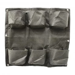Steve & Leif 6 Pockets Wall Hanging Fabric Planter Grey Gardening Supplies