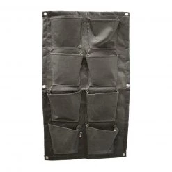 Steve & Leif 8 Pockets Wall Hanging Fabric Planter Grey Gardening Supplies