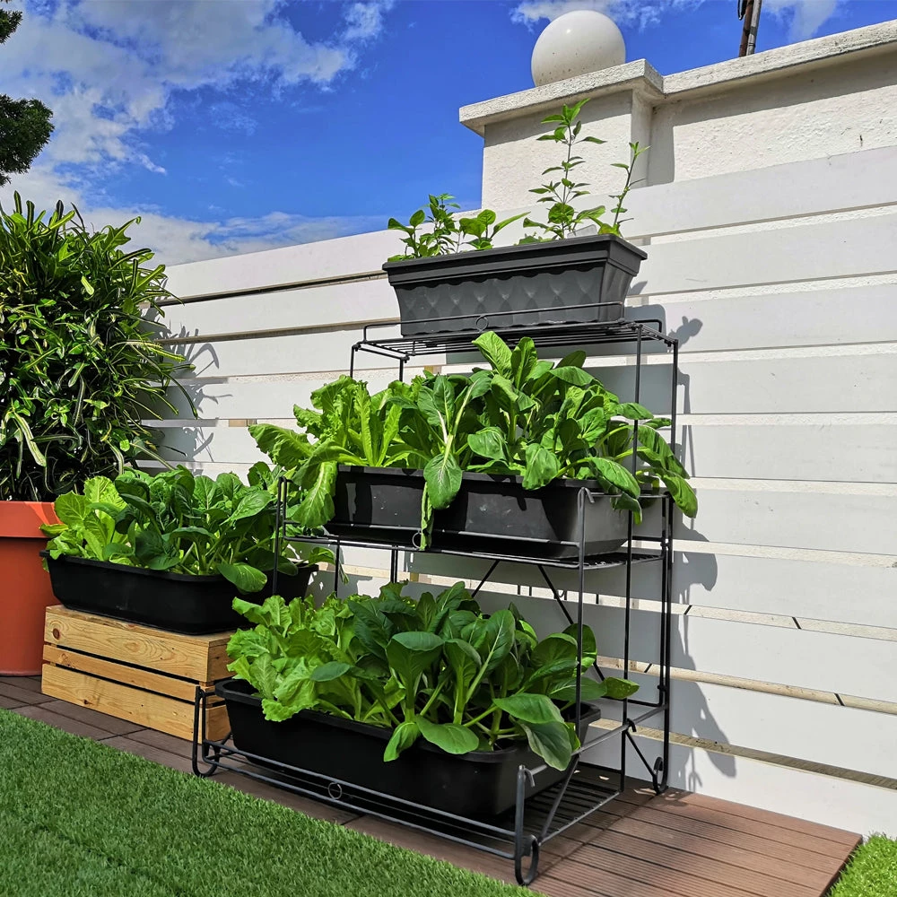 Baba 3 Tiers Weatherproof Pot Display Rack Gardening Supplies 4 Baba 3 Tiers Weatherproof Pot Display Rack Gardening Supplies