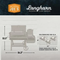 Char-Broil Longhorn 64" Reverse Flow Offset Smoker BBQ Grill