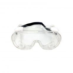 Steve & Leif Wide Lens Full Cover Clear Soft Frame Safety Glasses With Adjustable Strap & 4 Ventilation Holes