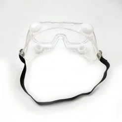 Steve & Leif Wide Lens Full Cover Clear Soft Frame Safety Glasses With Adjustable Strap & 4 Ventilation Holes