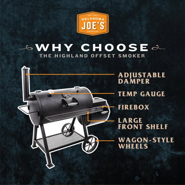Char-Broil Oklahoma Joe's Highland 57" Offset Smoker BBQ Grill 11 Char-Broil Oklahoma Joe's Highland 57" Offset Smoker BBQ Grill