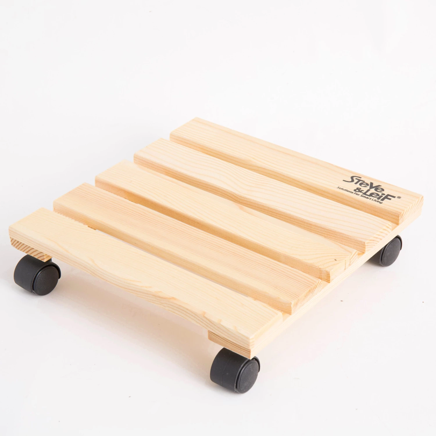 Steve & Leif Pine Wood Square Plant Trolley (270 X 270 X 65MM) 3 Steve & Leif Pine Wood Square Plant Trolley (270 X 270 X 65MM)